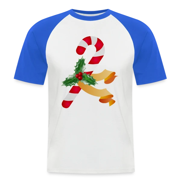 Sucre d'Orge et Houx pour la Période des Fêtes sur T-shirt baseball manches courtes Homme