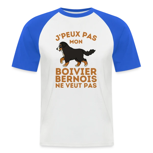 Humour Mon Bouvier Bernois sur T-shirt baseball manches courtes Homme