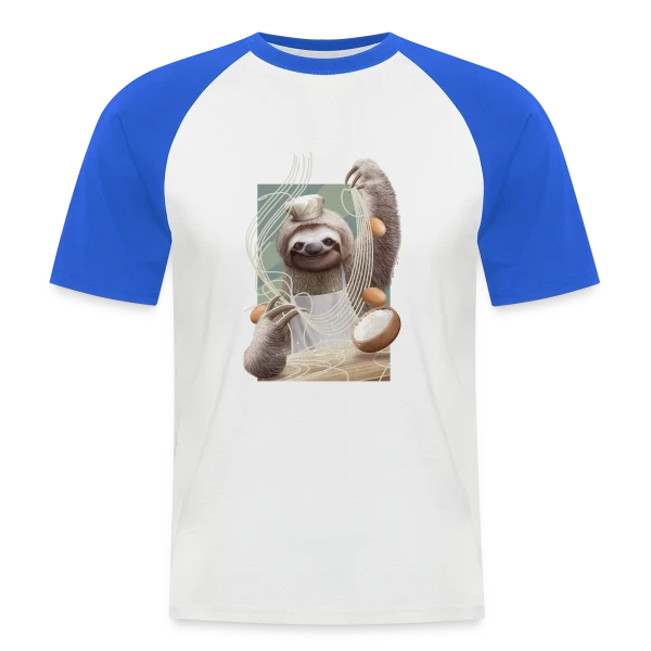 Paresseux Maître des Nouilles sur T-shirt baseball manches courtes Homme