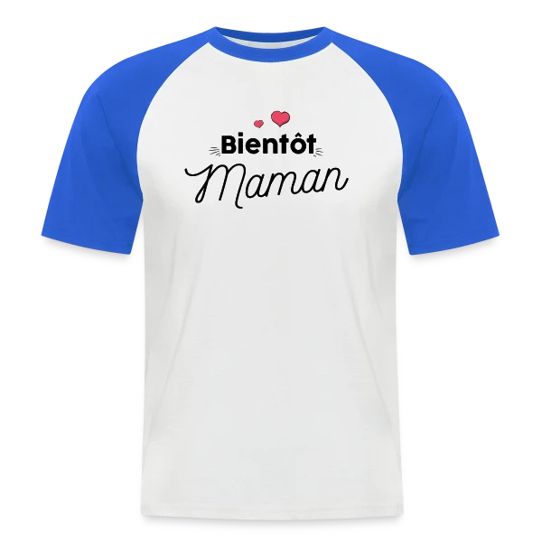 Bientôt Maman : Annonce Grossesse Originale sur T-shirt baseball manches courtes Homme