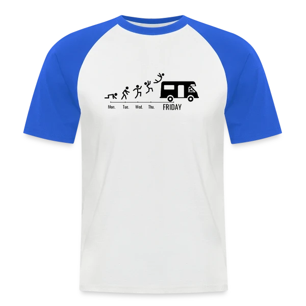 Conducteur de Camping-Car en Week-End sur T-shirt baseball manches courtes Homme