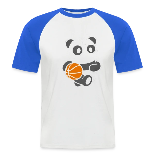 Panda Basketteur sur T-shirt baseball manches courtes Homme