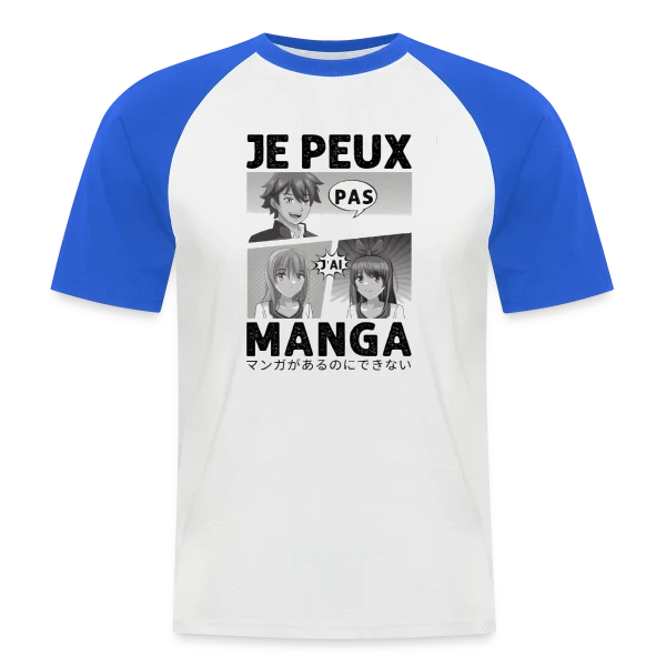Je peux pas, j'ai manga : l'excuse parfaite pour les Otakus sur T-shirt baseball manches courtes Homme