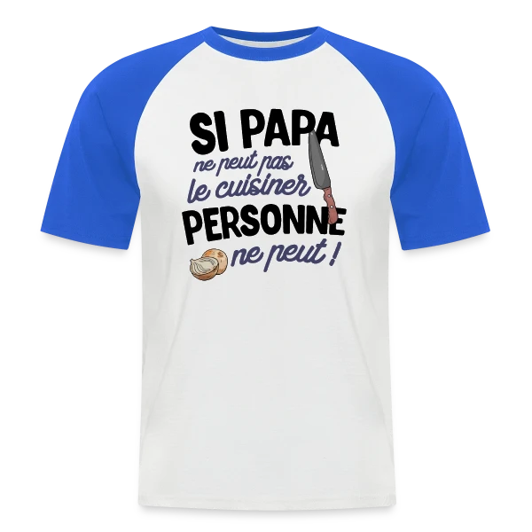 Papa Cuisinier - Le Maître des Fourneaux sur T-shirt baseball manches courtes Homme