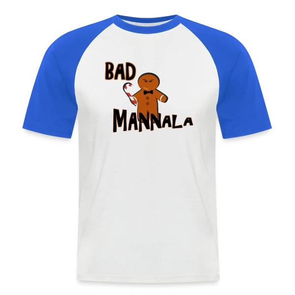 Mannala Alsacien Humour : Brioche de Noël sur T-shirt baseball manches courtes Homme