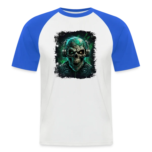 Zombie Métalleux au Casque Audio sur T-shirt baseball manches courtes Homme