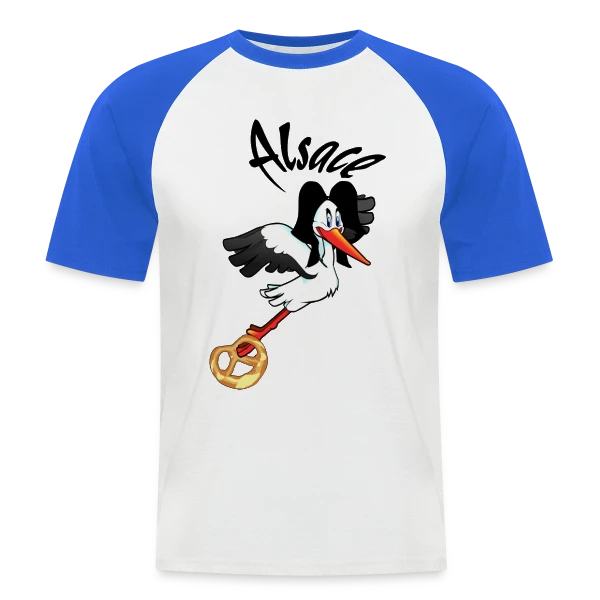 Logo Cigogne Alsace sur T-shirt baseball manches courtes Homme