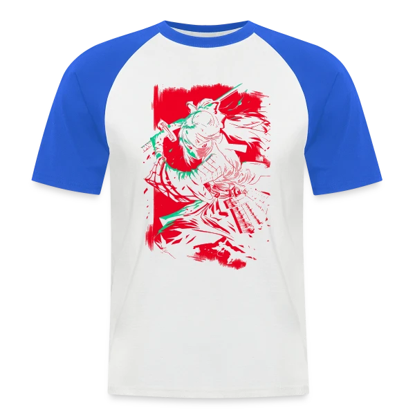 Fille Samurai Anime au Katana sur T-shirt baseball manches courtes Homme