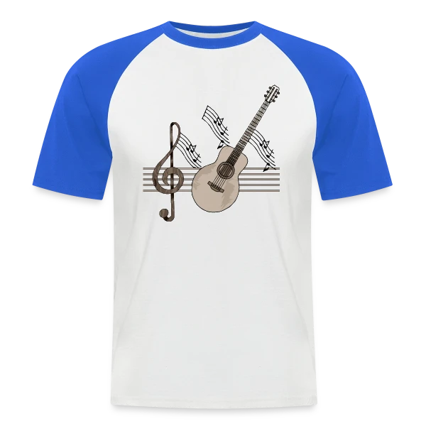 Guitare Passion Musique sur T-shirt baseball manches courtes Homme