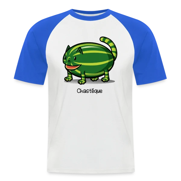 Chastèque : Le Chat Pastèque Original sur T-shirt baseball manches courtes Homme