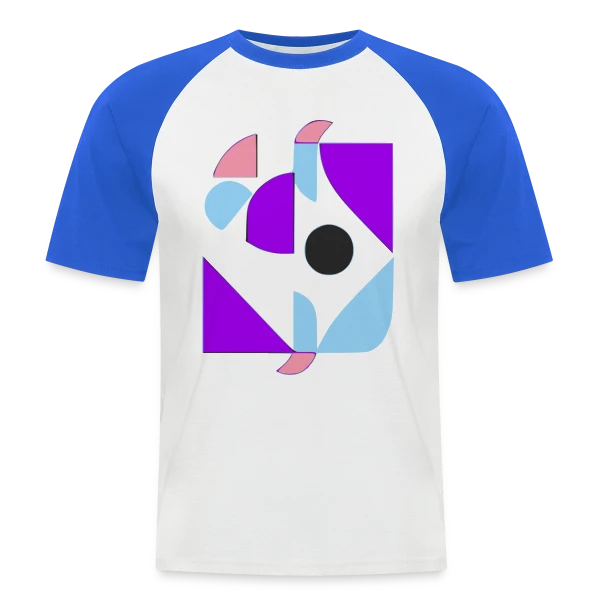 Formes Abstraites Années 70 sur T-shirt baseball manches courtes Homme