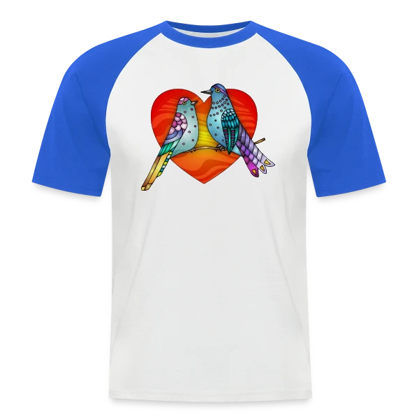 Envol Poétique des Oiseaux sur T-shirt baseball manches courtes Homme