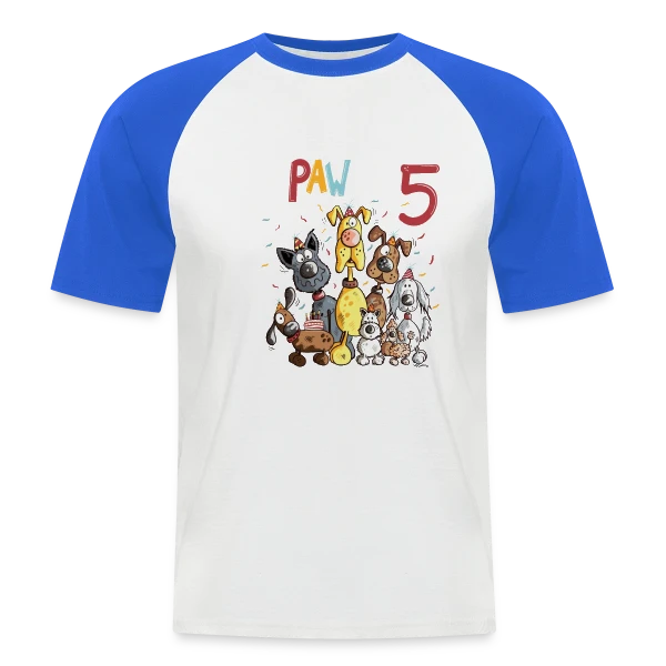 5 ans, Ma Fête Canine sur T-shirt baseball manches courtes Homme