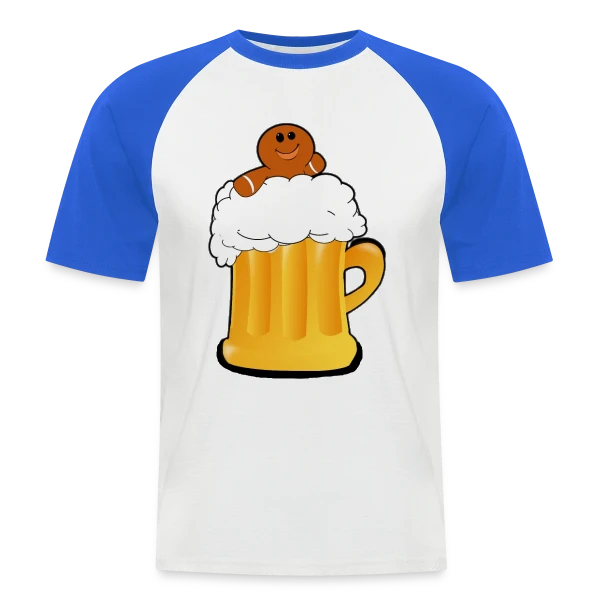 Piscine Bière Alsacienne sur T-shirt baseball manches courtes Homme