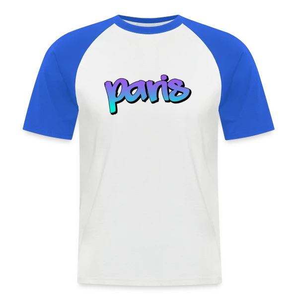 Paris Graffiti Urbain sur T-shirt baseball manches courtes Homme