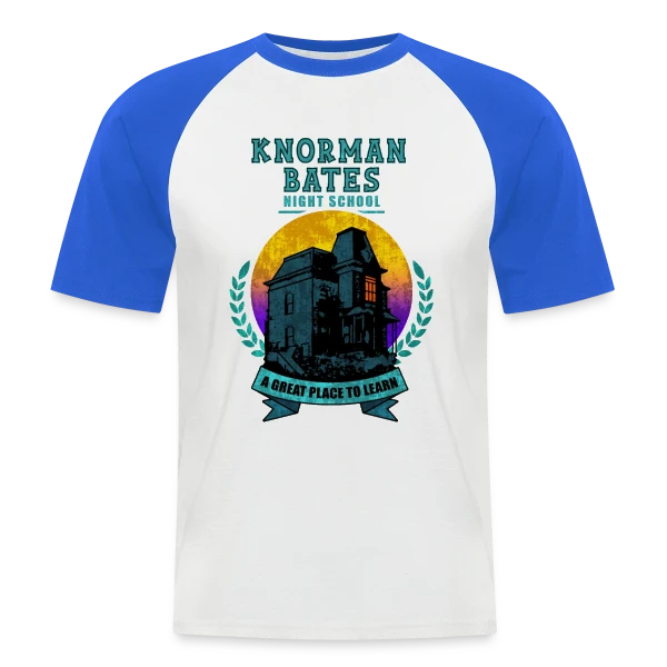 Knorman Bates : Cours du Soir sur T-shirt baseball manches courtes Homme