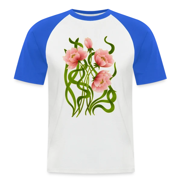 Éclat Floral sur T-shirt baseball manches courtes Homme