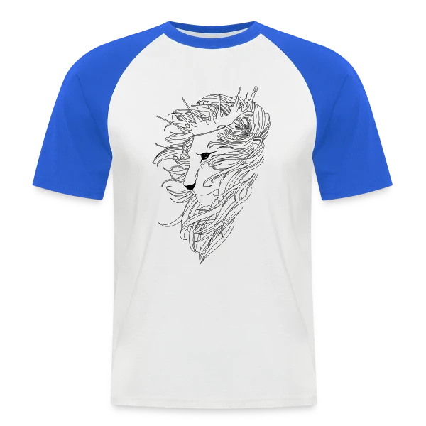 Lion Majestueux Couronné sur T-shirt baseball manches courtes Homme