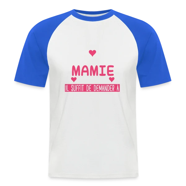 Officiellement Meilleure Mamie du Monde : T-shirt Cadeau Personnalisé sur T-shirt baseball manches courtes Homme