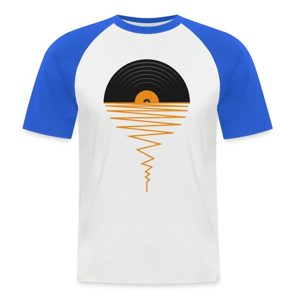 Collectionneur de Vinyles Coucher de Soleil sur T-shirt baseball manches courtes Homme