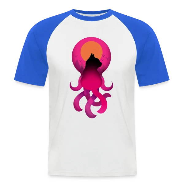 Octo-Chat Fantastique sur T-shirt baseball manches courtes Homme
