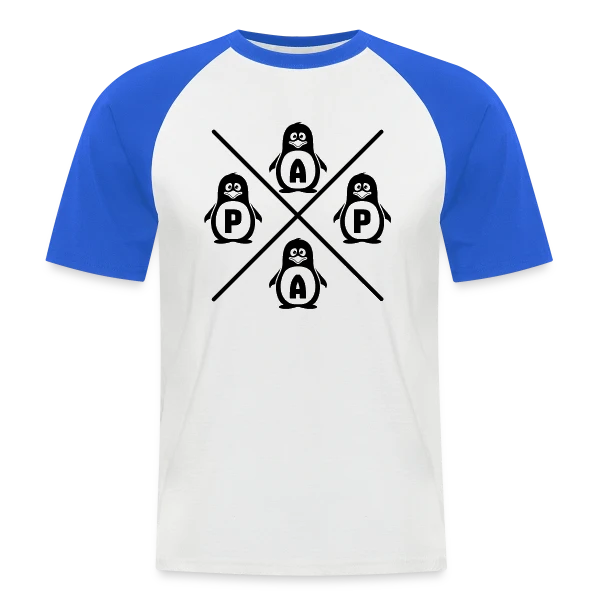 Papa Pingouin Adorable sur T-shirt baseball manches courtes Homme