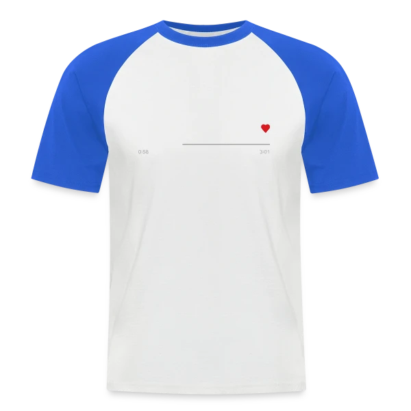 Barre de Lecture Musicale Cœur sur T-shirt baseball manches courtes Homme