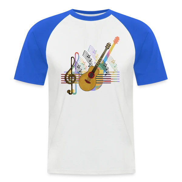 Passion Guitare sur T-shirt baseball manches courtes Homme