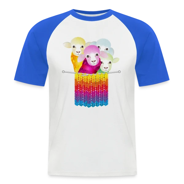 Mouton Tricoteur Rigolo sur T-shirt baseball manches courtes Homme