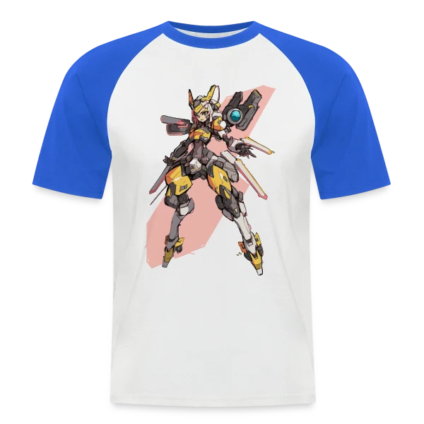 Fille Cyborg Mecha Anime Rétro 90s sur T-shirt baseball manches courtes Homme