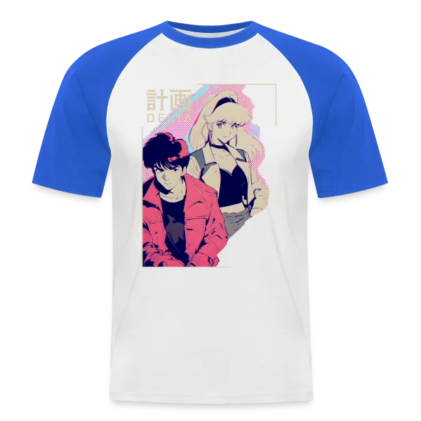 Agents Secrets Anime Rétro 80s/90s - Projet Delta sur T-shirt baseball manches courtes Homme