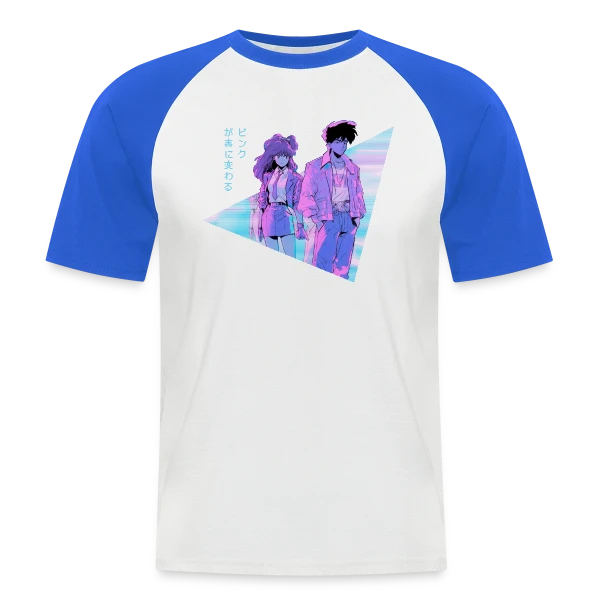 Couple Anime Vaporwave Mélancolie Esthétique sur T-shirt baseball manches courtes Homme
