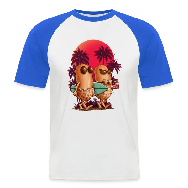 Cacahuètes en Vacances sur T-shirt baseball manches courtes Homme