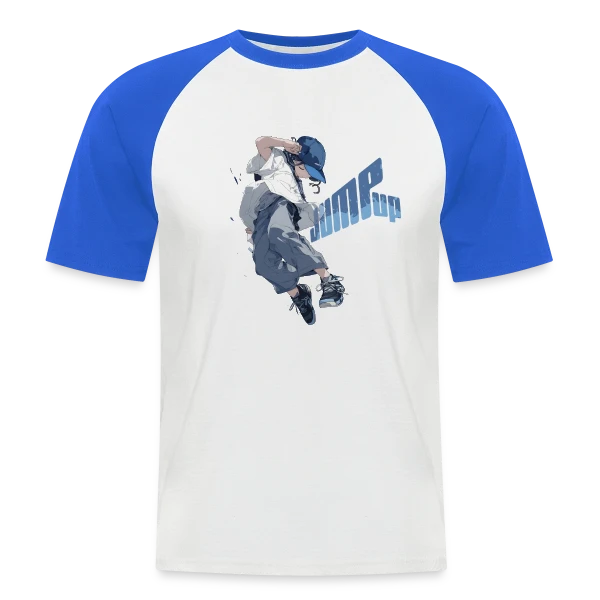 Parkour Manga : Athlète Streetstyle en Plein Saut sur T-shirt baseball manches courtes Homme