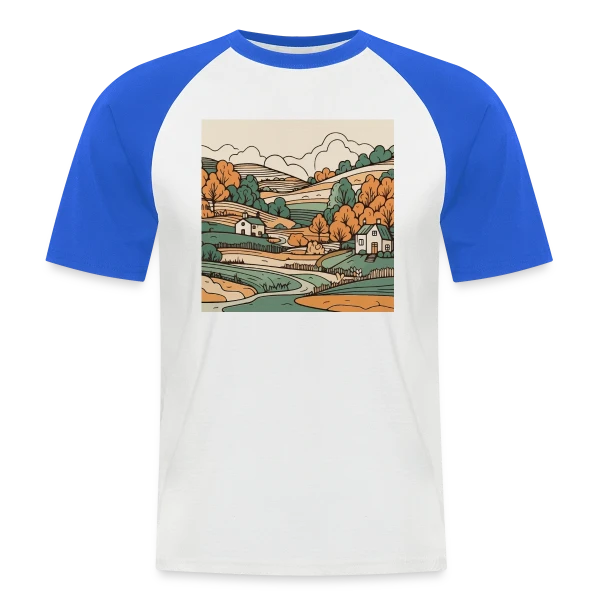 Douceur du Paysage Champêtre sur T-shirt baseball manches courtes Homme