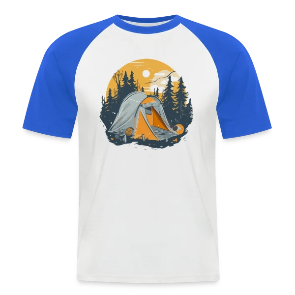 Nuit de Camping en Forêt sur T-shirt baseball manches courtes Homme