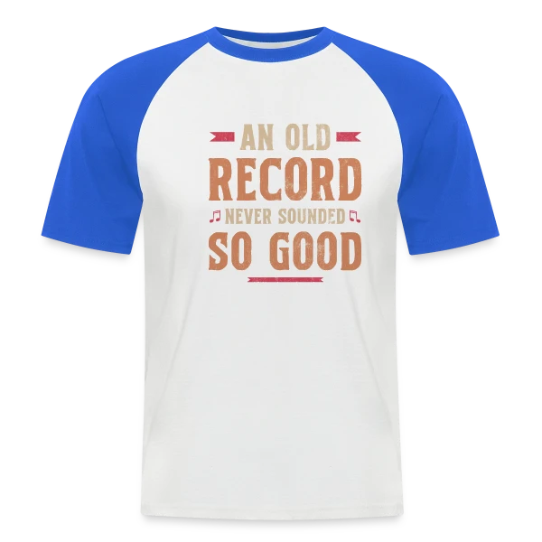 Collectionneur Vinyle Plattenspieler sur T-shirt baseball manches courtes Homme