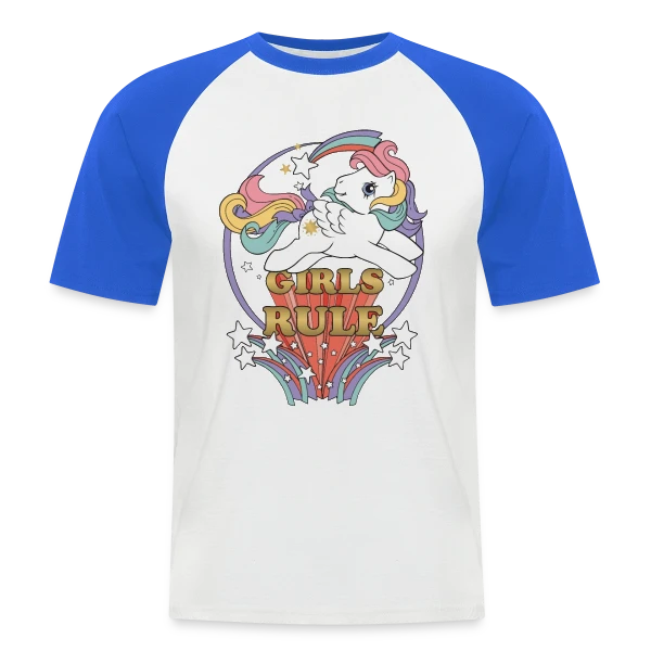 Poney Rétro Girls Rule sur T-shirt baseball manches courtes Homme