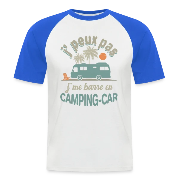 Je Me Barre en Camping-Car à Agadir! Humour Retraite sur T-shirt baseball manches courtes Homme