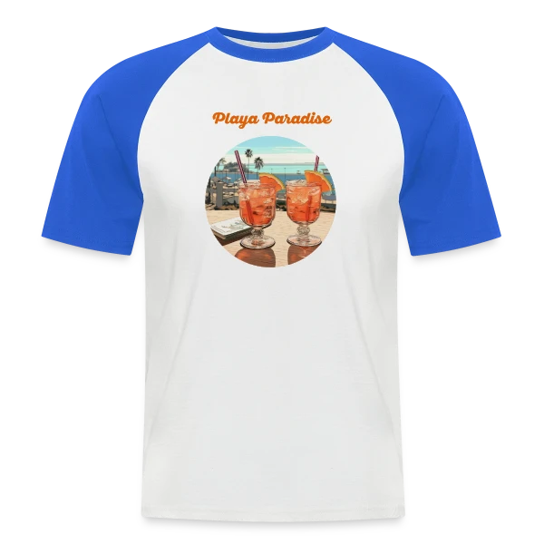 Cocktails Playa Paradise sur T-shirt baseball manches courtes Homme