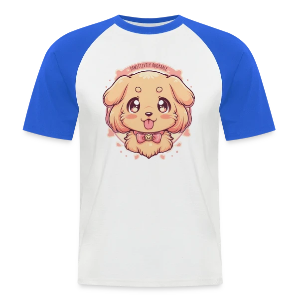 Chiot Golden Retriever Adorable et Kawaii sur T-shirt baseball manches courtes Homme