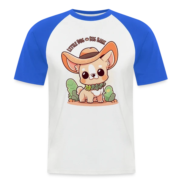 Chihuahua Kawaii - Petit Chien, Grande Voix sur T-shirt baseball manches courtes Homme