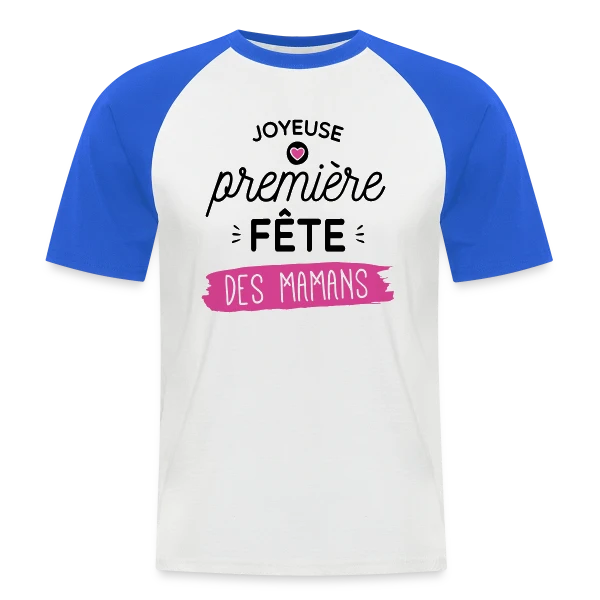 'Joyeuse Première Fête des Mères' - Cadeau Jeune Maman sur T-shirt baseball manches courtes Homme