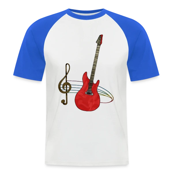 Guitare Passion sur T-shirt baseball manches courtes Homme