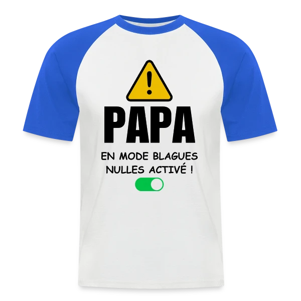 Papa en Mode Blagues Nulles Activé sur T-shirt baseball manches courtes Homme