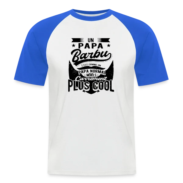 Le Papa Barbu Stylé sur T-shirt baseball manches courtes Homme