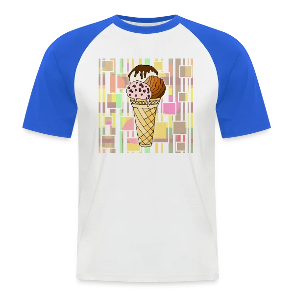 Plaisir Glacé Gourmand sur T-shirt baseball manches courtes Homme