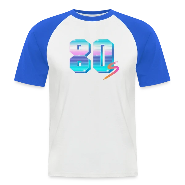 Années 80 Holographique sur T-shirt baseball manches courtes Homme