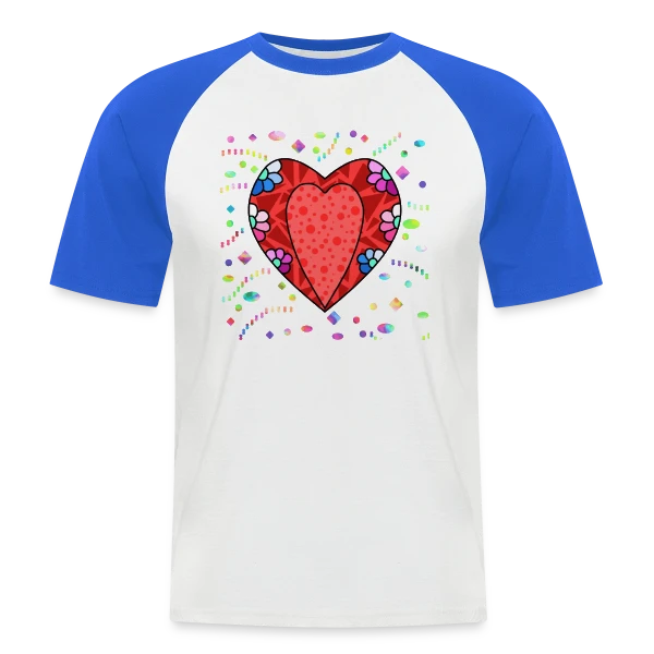Cœur Tendance sur T-shirt baseball manches courtes Homme