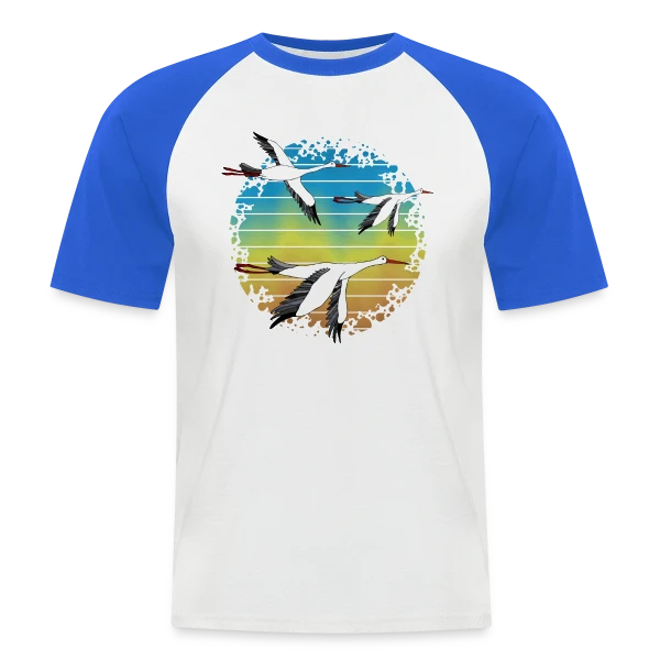 Cigogne Élégante sur T-shirt baseball manches courtes Homme